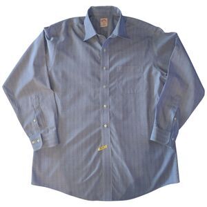 BROOKS BROTHERS 346 Non-Iron Men's Button Down Dress Shirt Blue 16.1/2- 4/5